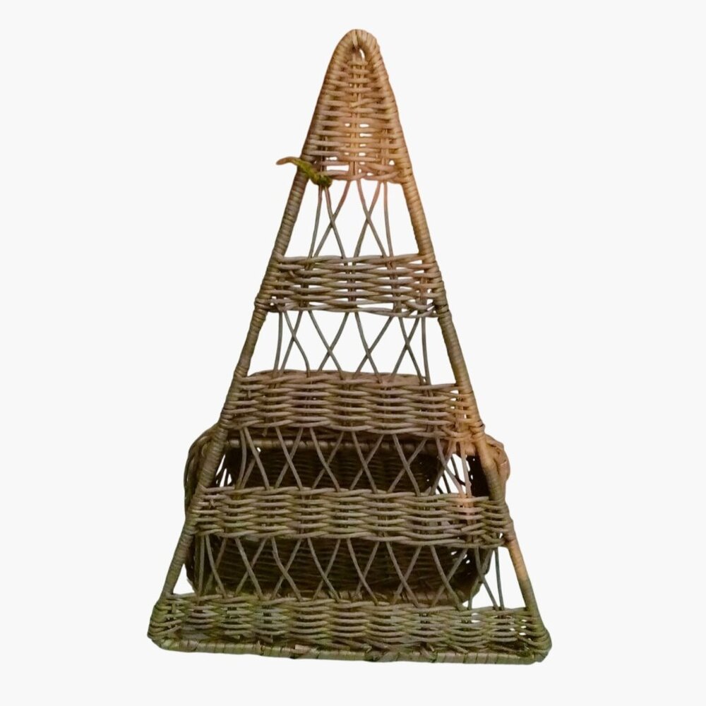 Wicker Tree Shaped Basket Flip Lid